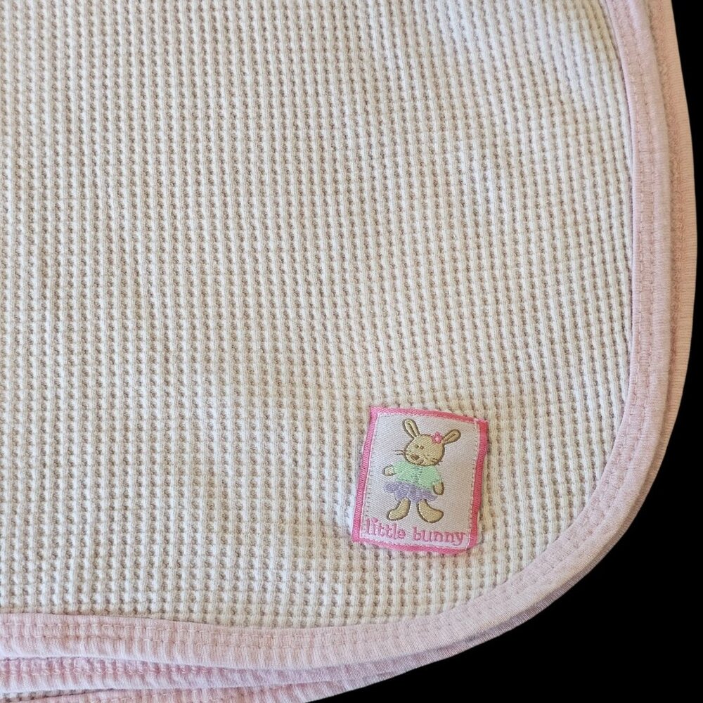 Gerber Thermal Waffle Baby Girl Blanket Pink Little‎ Bunny Cotton